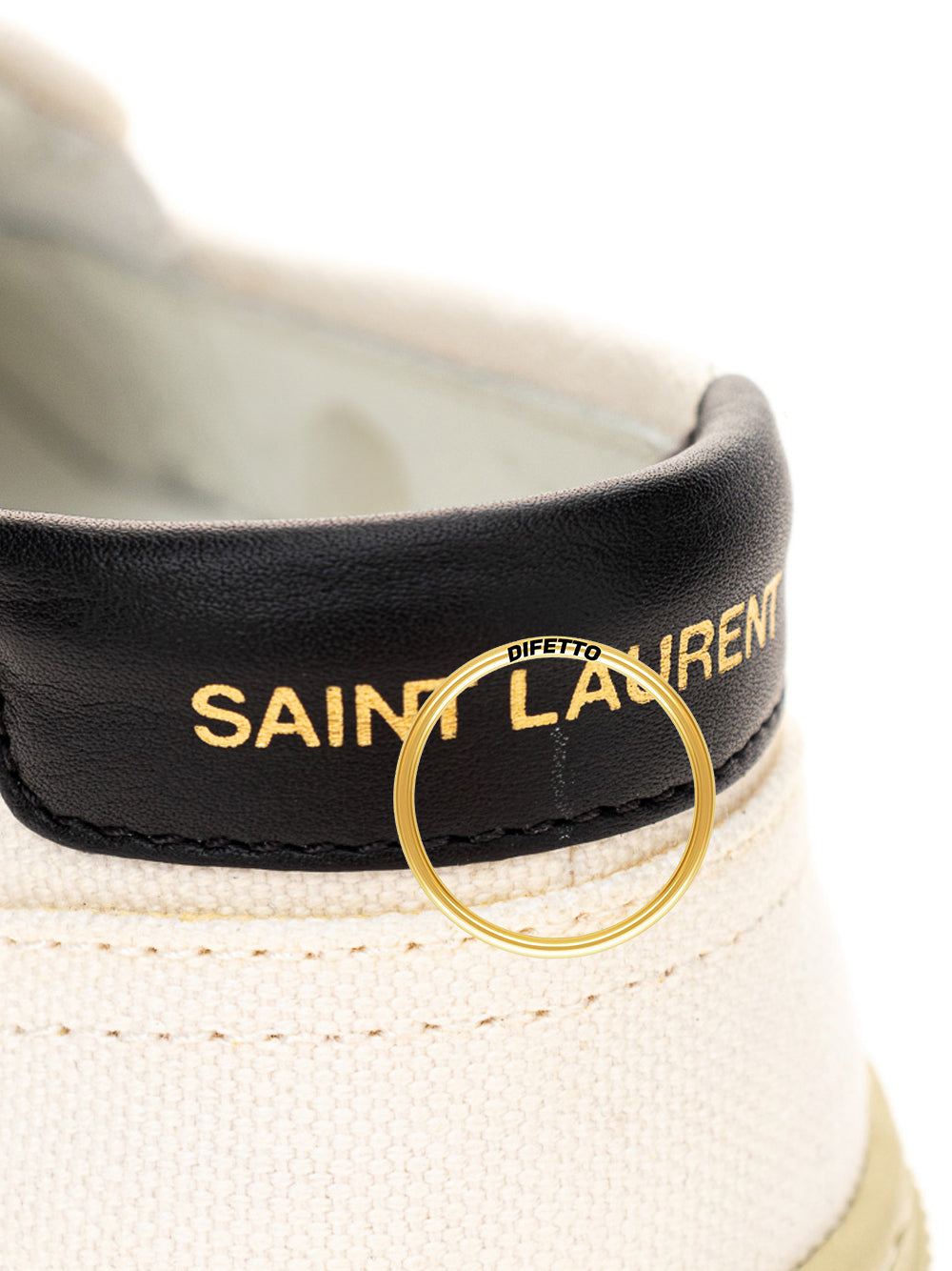 Zum Hineinschlüpfen aus weißem Saint Laurent Canvas