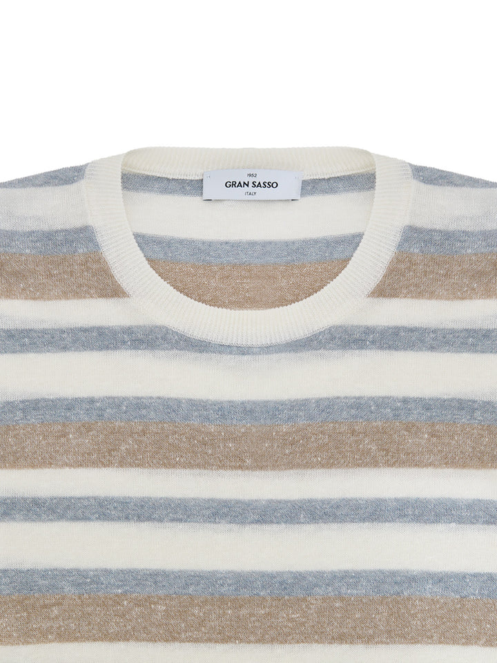 Maglia Girocollo Multicolor in Misto Lino Gran Sasso