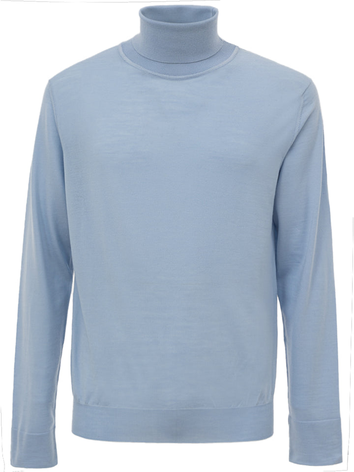 Cashmere Silk Turtleneck in Brioni Light Blue