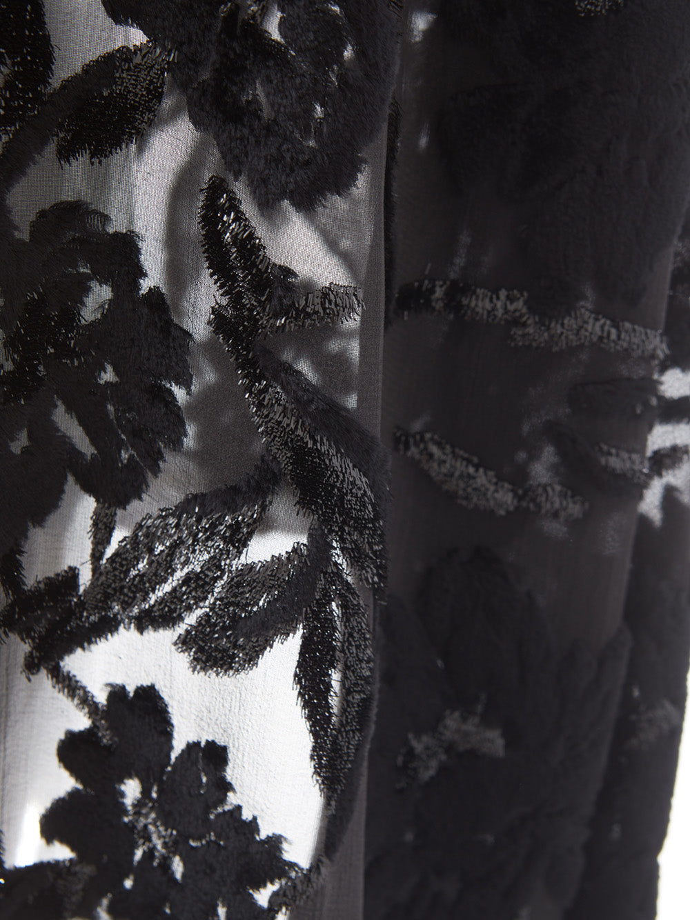 Abito Lungo in Tulle con Stampa Fiori Velvet