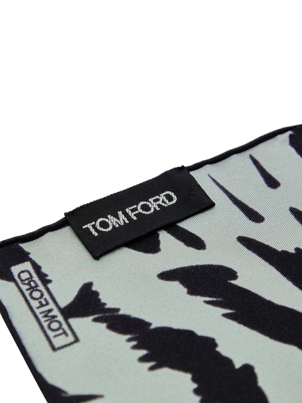 Fazzoletto da Taschino in Seta Grigio Chiaro con Stampa Tom Ford