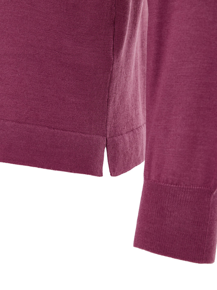 Maglia Girocollo in Lana Viola Gran Sasso