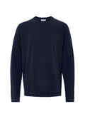 T-Shirt Blu Maniche Lunghe con Logo Ricamo Jil Sander