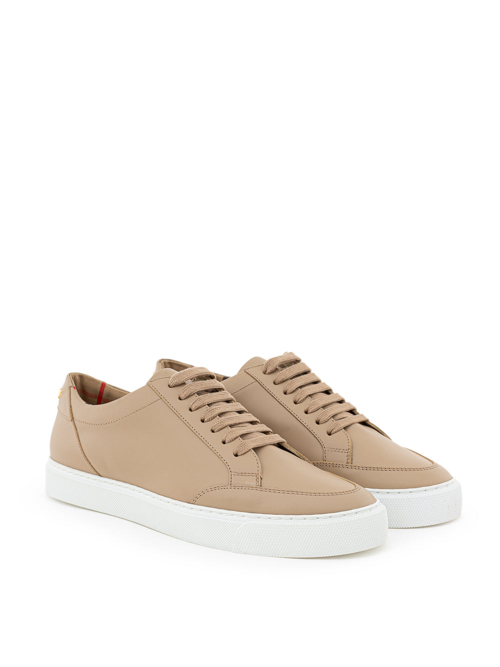 Beigefarbener Ledersneaker von Burberry