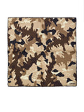 Fazzoletto da Taschino in Seta Beige con Stampa Camouflage Tom Ford