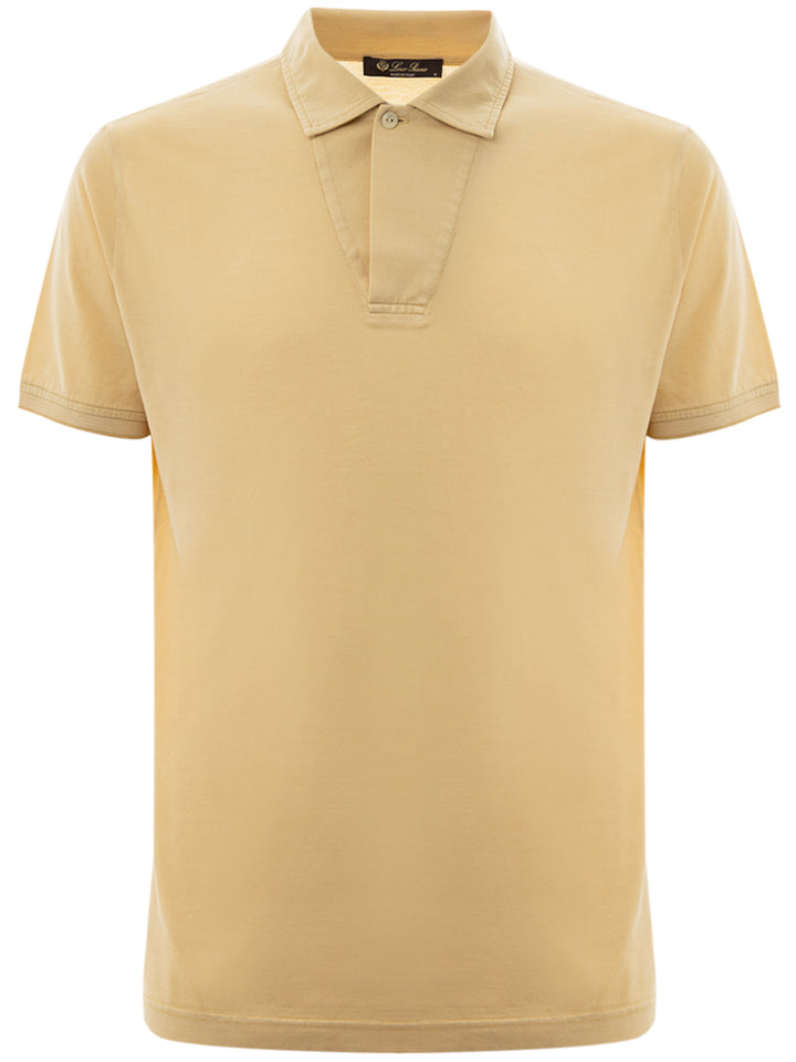 Offenes Poloshirt von Loro Piana in der Farbe Ocker