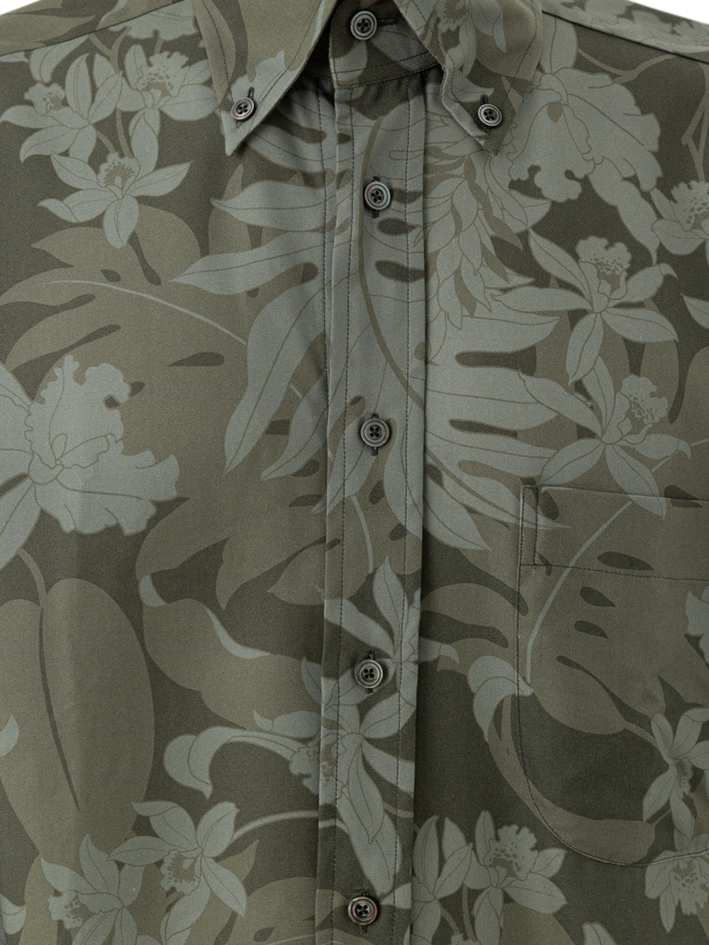 Camicia Stampa Floreale in Verde Tom Ford