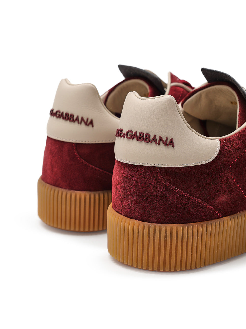 Low-Top-Sneaker Bordeaux und Beige DNA Dolce & Gabbana