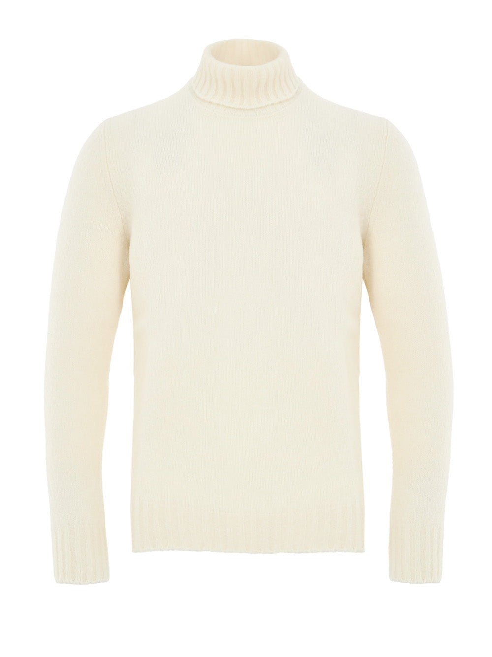 Maglione Dolcevita Bianco in Lana Effetto Bouclé Gran Sasso