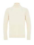 Maglione Dolcevita Bianco in Lana Effetto Bouclé Gran Sasso