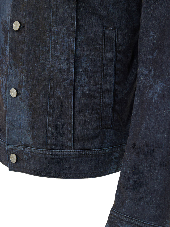 Giubbino Effetto Spalmato in Grigio Scuro Dolce & Gabbana