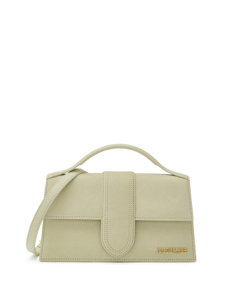Shoulder bag Le Grand Bagn in leather hammer yellow jacquemus straw