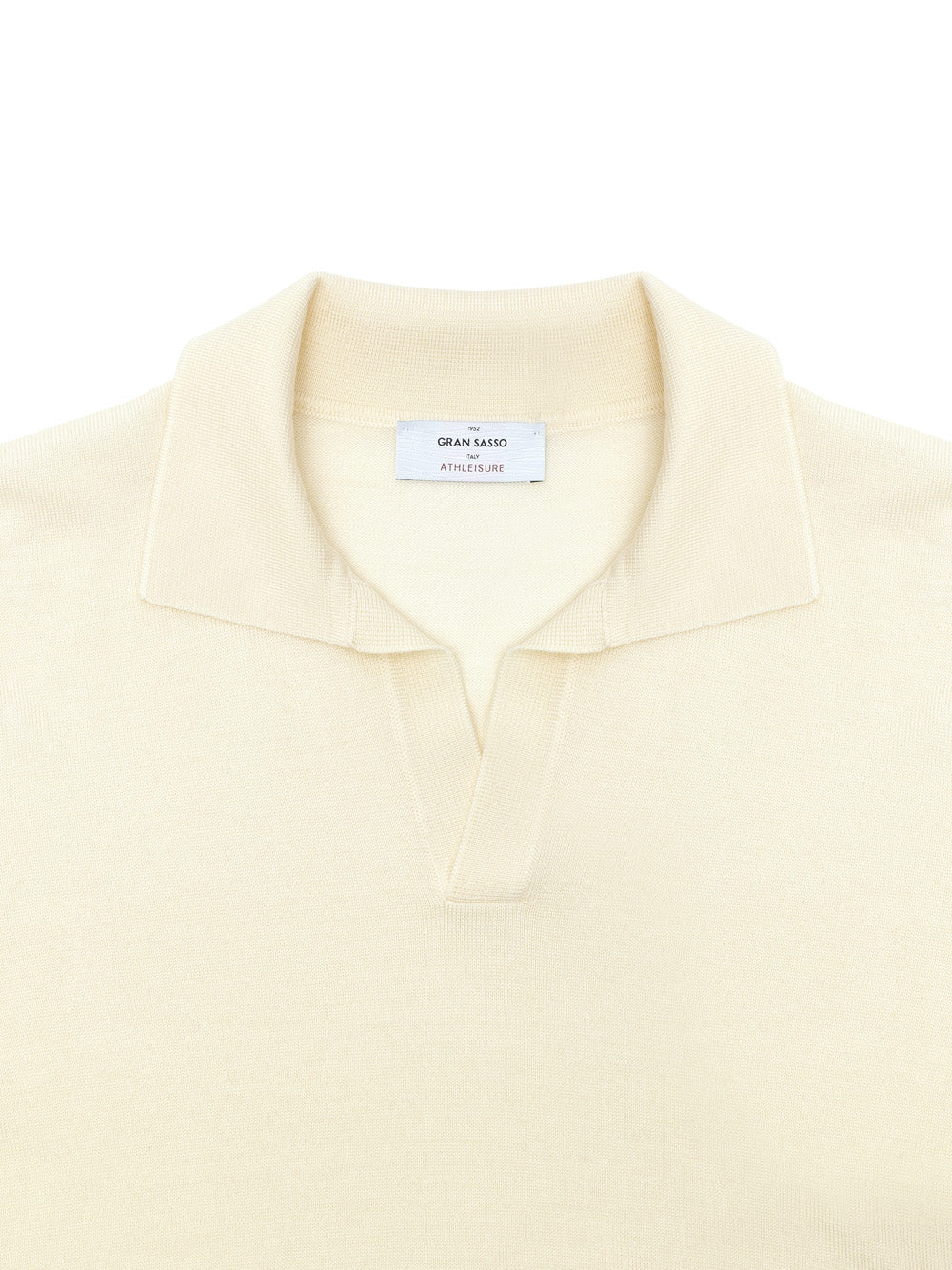 Maglione in Lana Bianca Sottile con Scollo Polo Gran Sasso