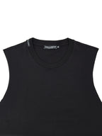 T-shirt Smanicata in Cotone Nero Dolce & Gabbana