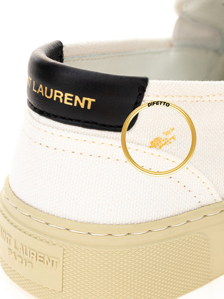 Sin cordones en lona blanca de Saint Laurent