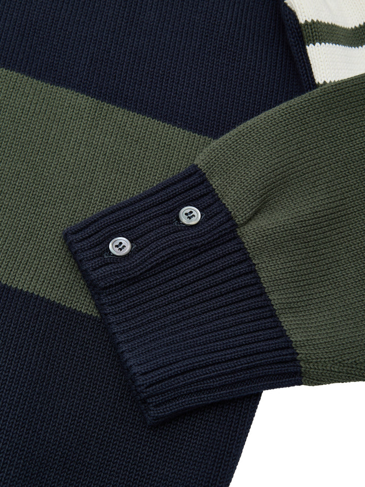 Polo de manga larga con bordado rosa Thom Browne