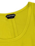 Top smanicato in seta giallo Tom Ford