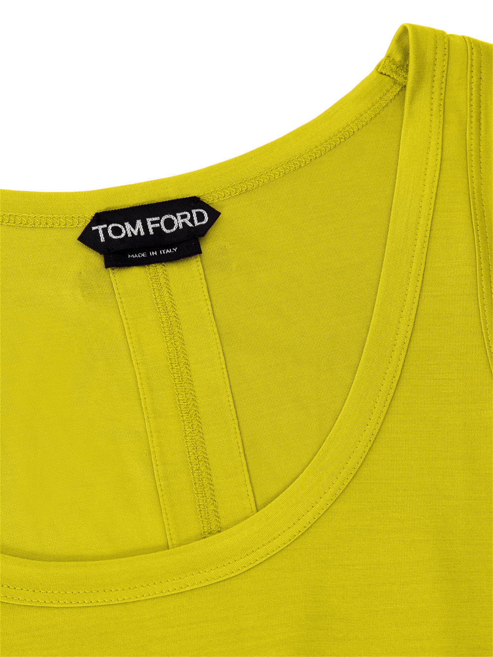 Top smanicato in seta giallo Tom Ford