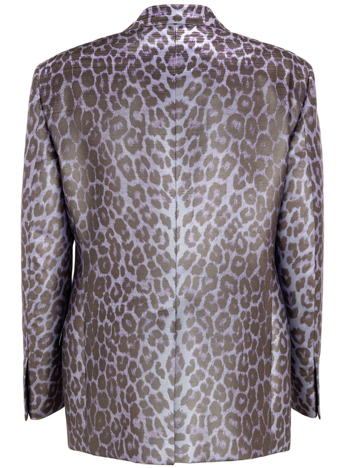 Tom Ford Single -Bastted Herrenjacke - Lila und Schwarz entdeckt