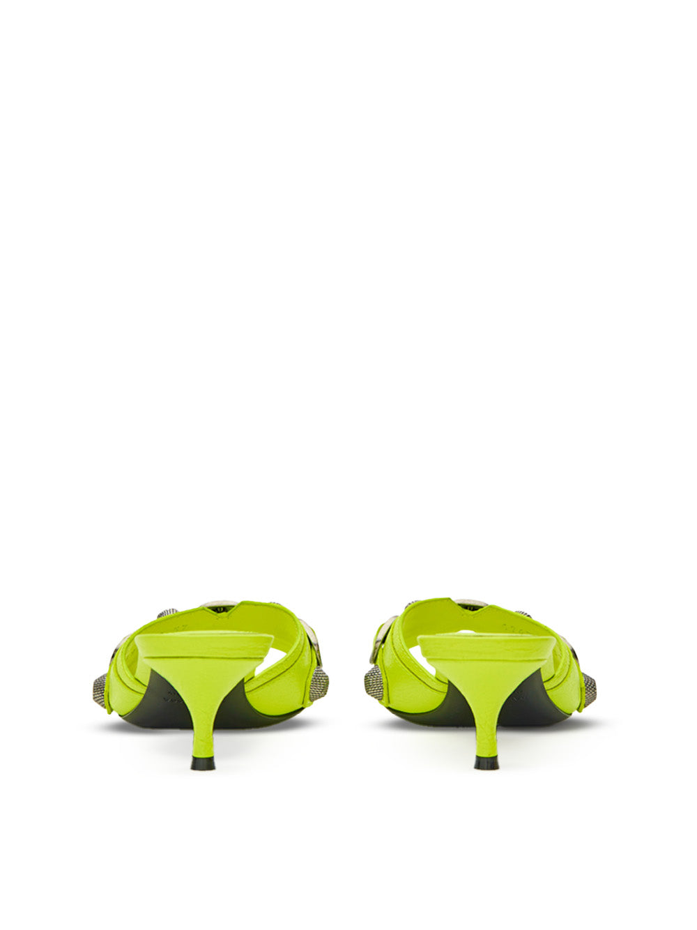 Sandali Slippers Mule Cagole in Giallo Fluo Balenciaga