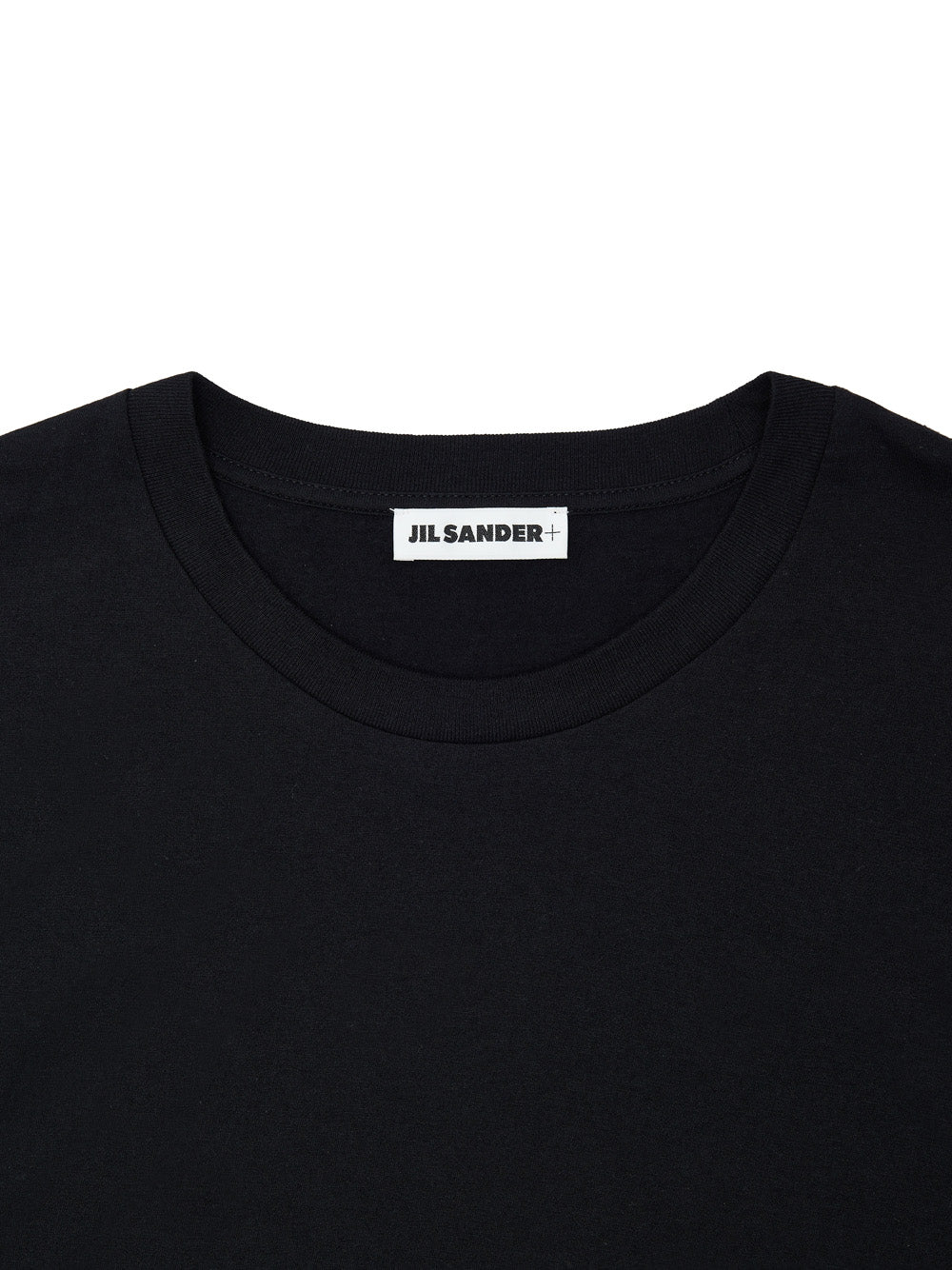 T-Shirt Nera Maniche Lunghe con Logo Ricamo Jil Sander