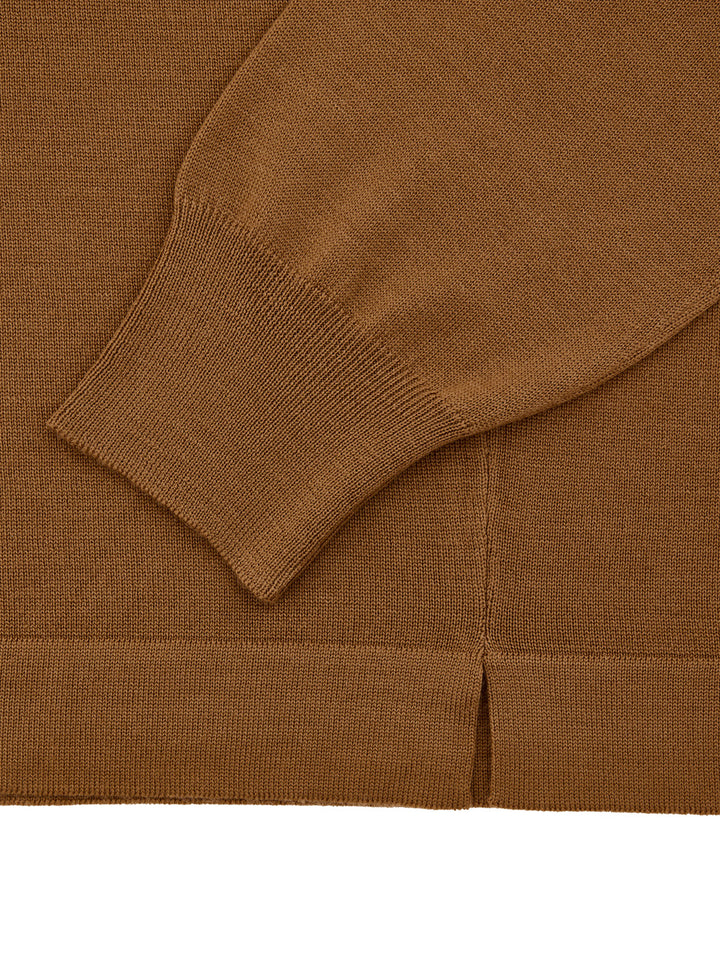 Maglione Girocollo Marrone in Lana Sottile Gran Sasso