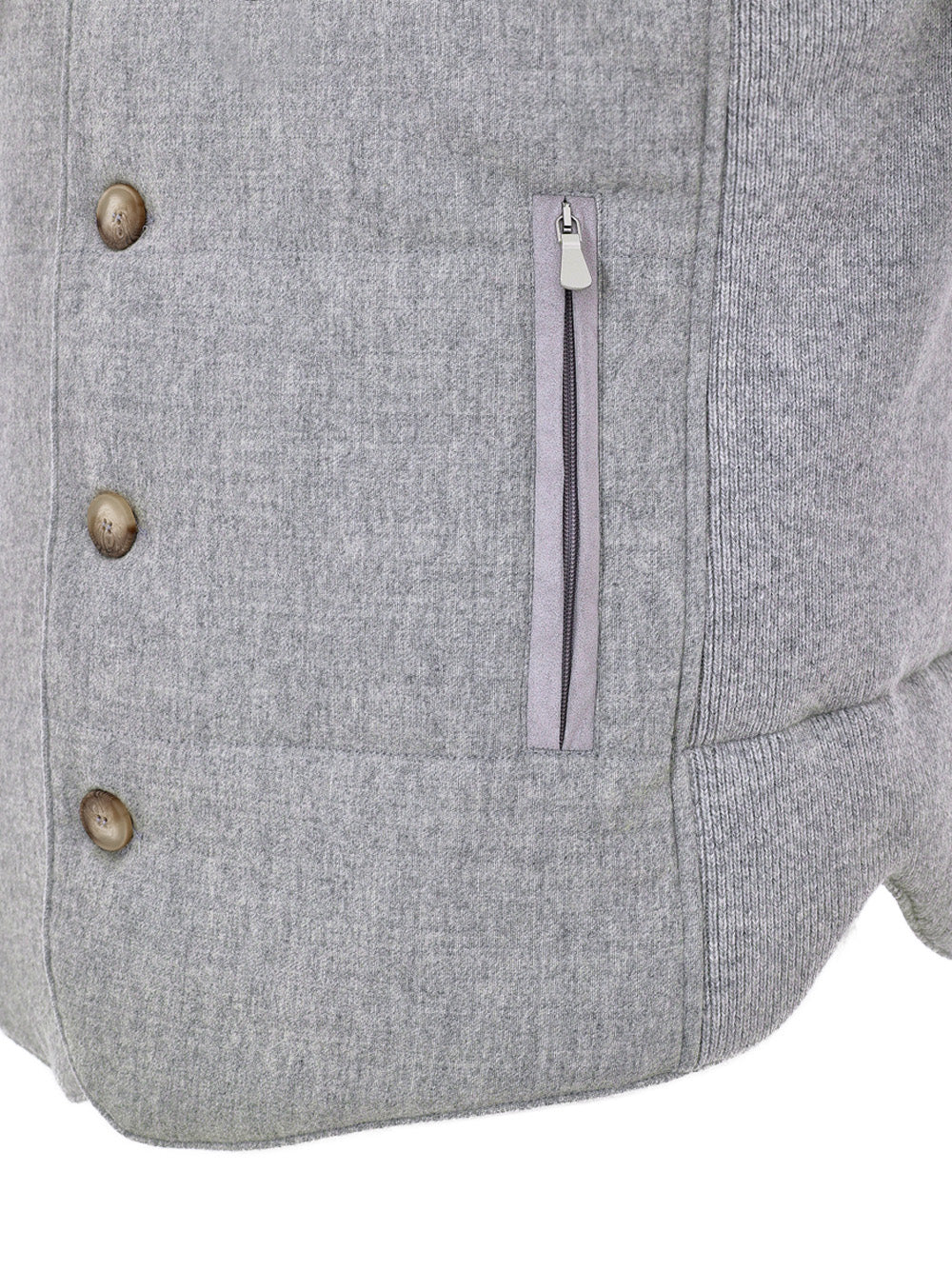 Giubbino Smanicato Imbottito in Lana Grigio Gran Sasso