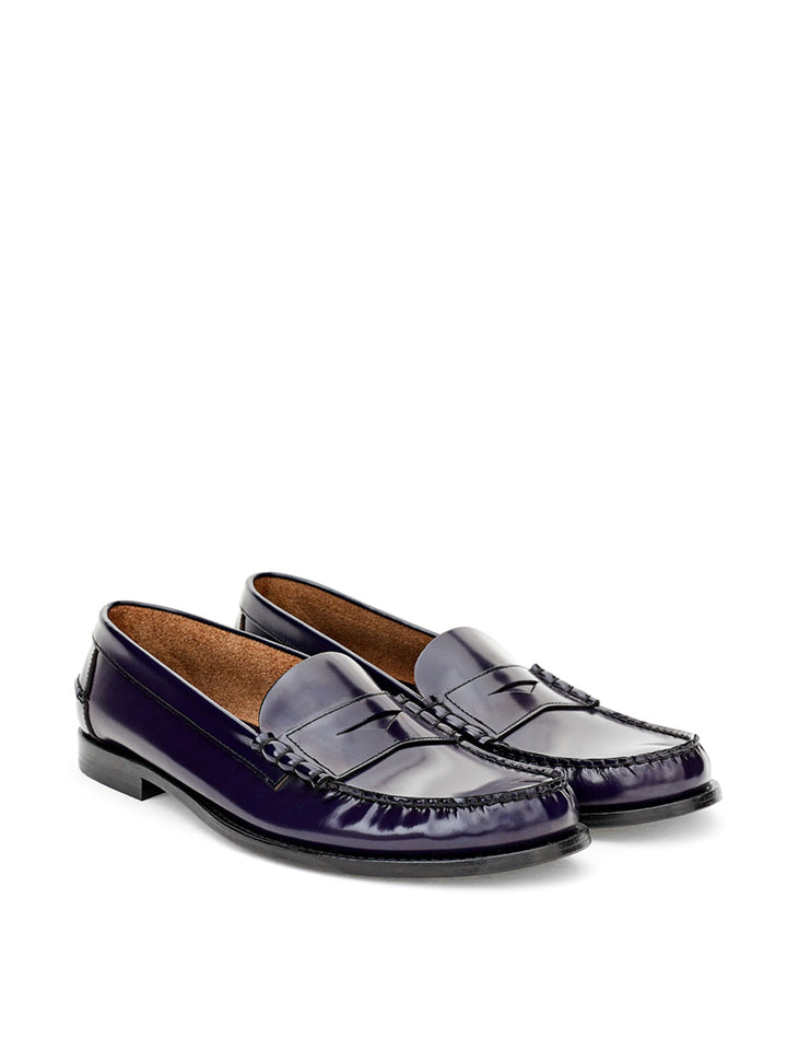 Prada Moccasin in Navy Blue Leather