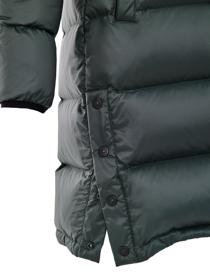 Piumino Imbottito Lungo in Verde Moose Knuckles