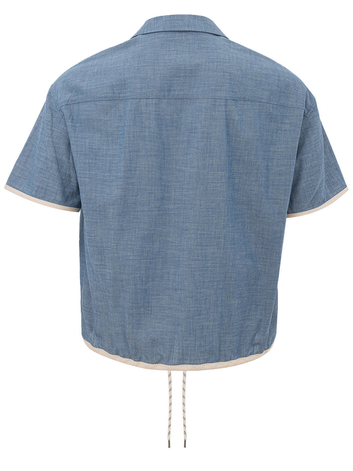 Light Blue Denim Shirt Short Sleeves Armani Exchange