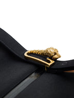 Gonna Nera con Zip e Cintura Gucci