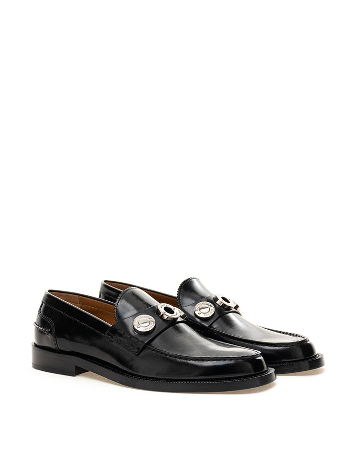 Burberry Moccasin in Black Brushed Leather