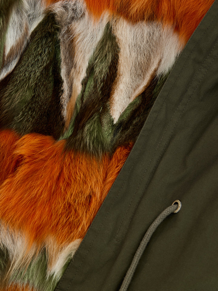 Parka Corto con Coulisse Verde Militare Moose Knuckles