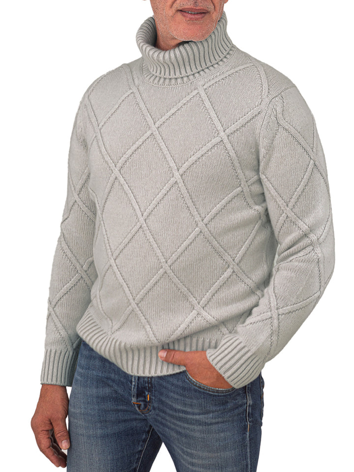 Maglione Dolcevita Grigio in Cashmere Gran Sasso