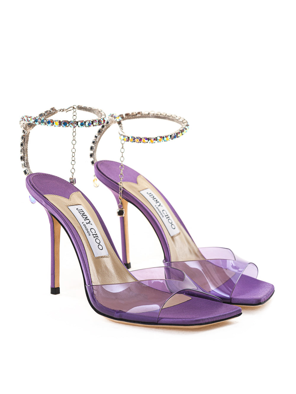 Sandalia Saeda en PVC y raso Jimmy choo