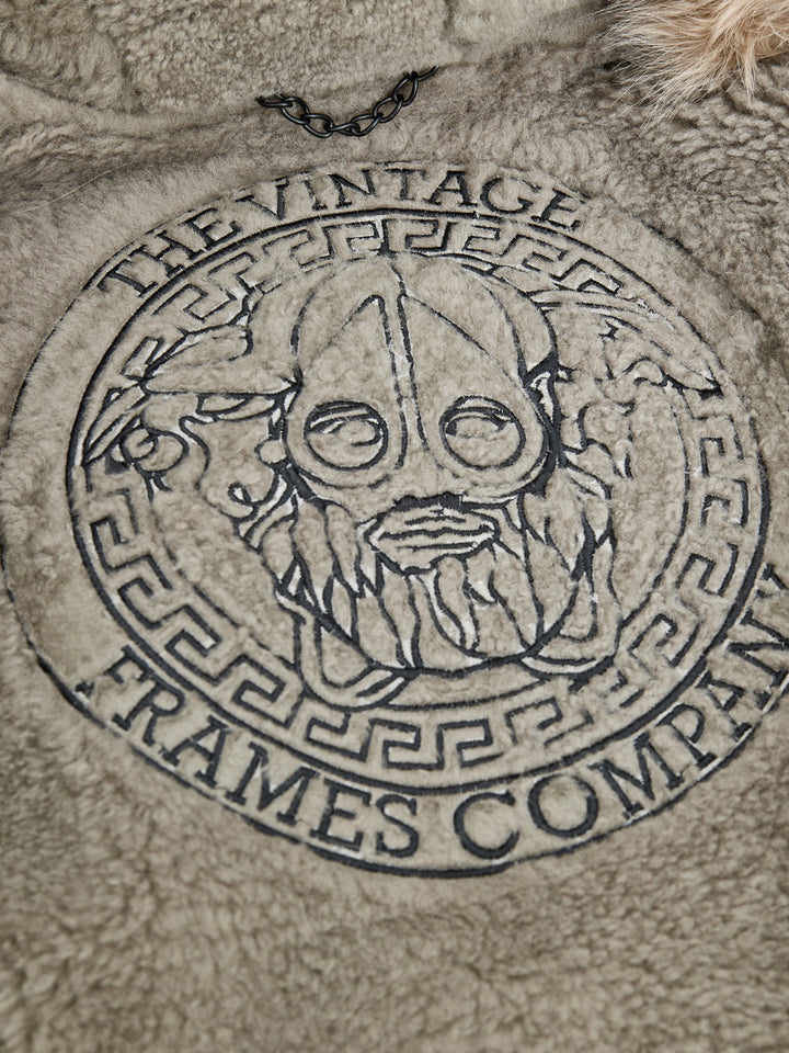 Parka Lungo Verde Militare con Cappuccio e Pelliccia Moose Knuckles