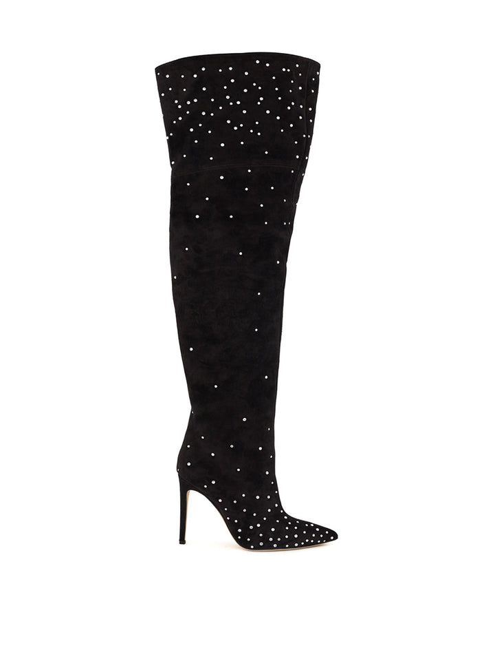 Paris Texas Over The Knee Suede and Crystals Boot