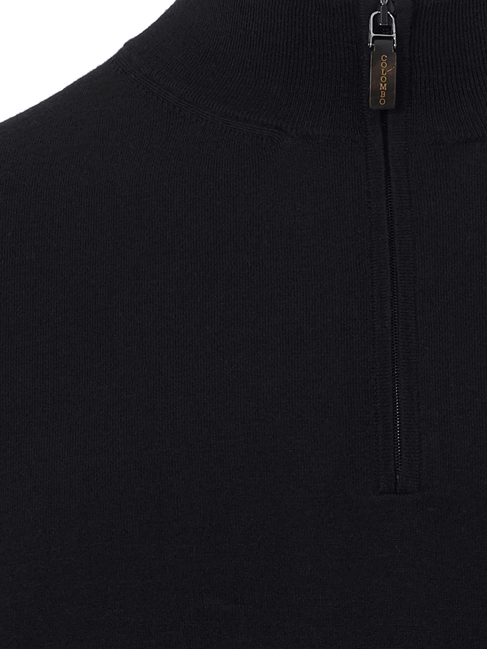 Colombo Half Zip Cashmere Sweater in black