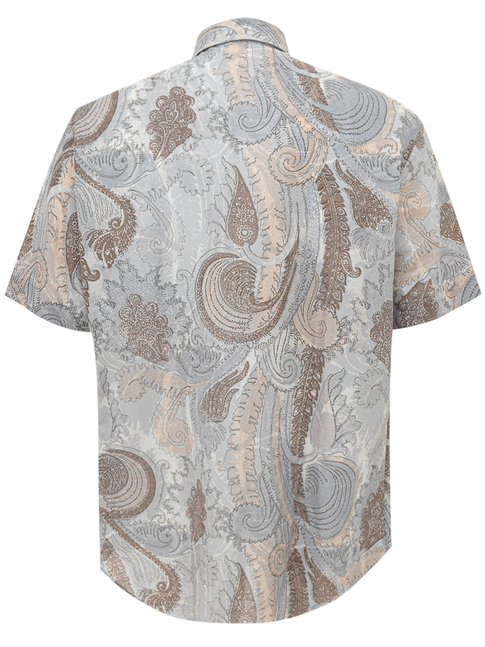 Short-sleeved cotton shirt with Brioni print