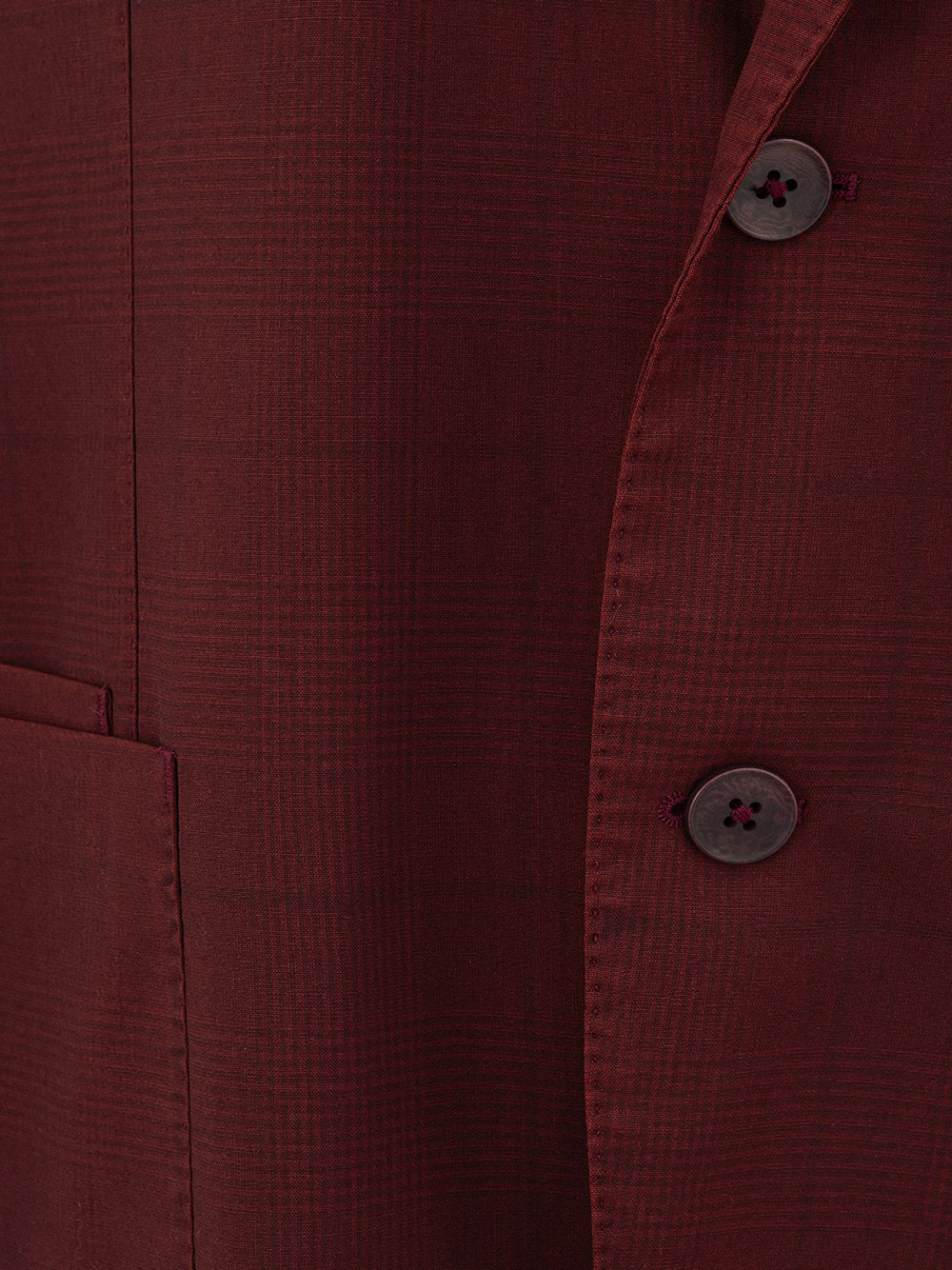 Bordeaux Jacket with Micro Check Three Buttons