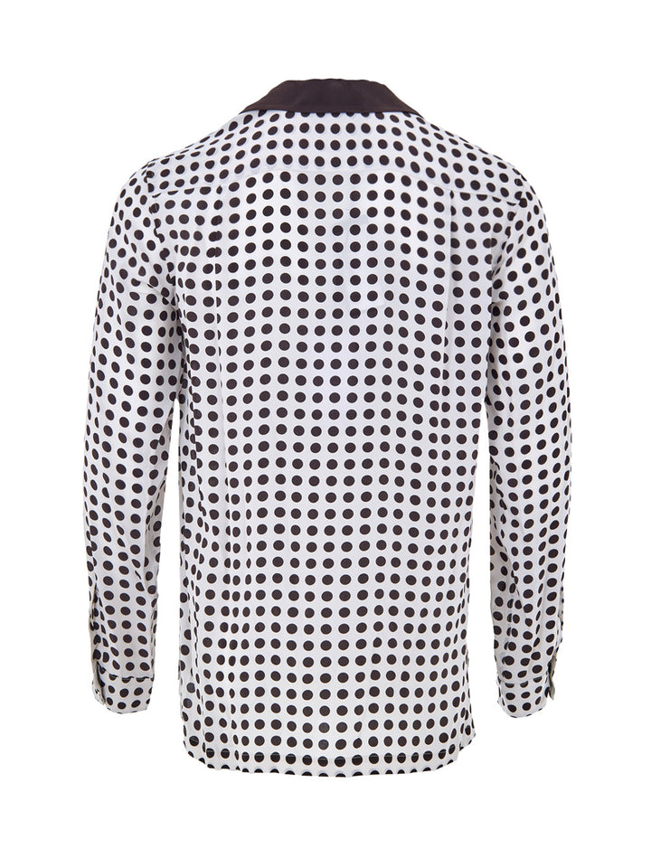 Camicia in Seta a Pois Bianchi/Neri Dolce & Gabbana