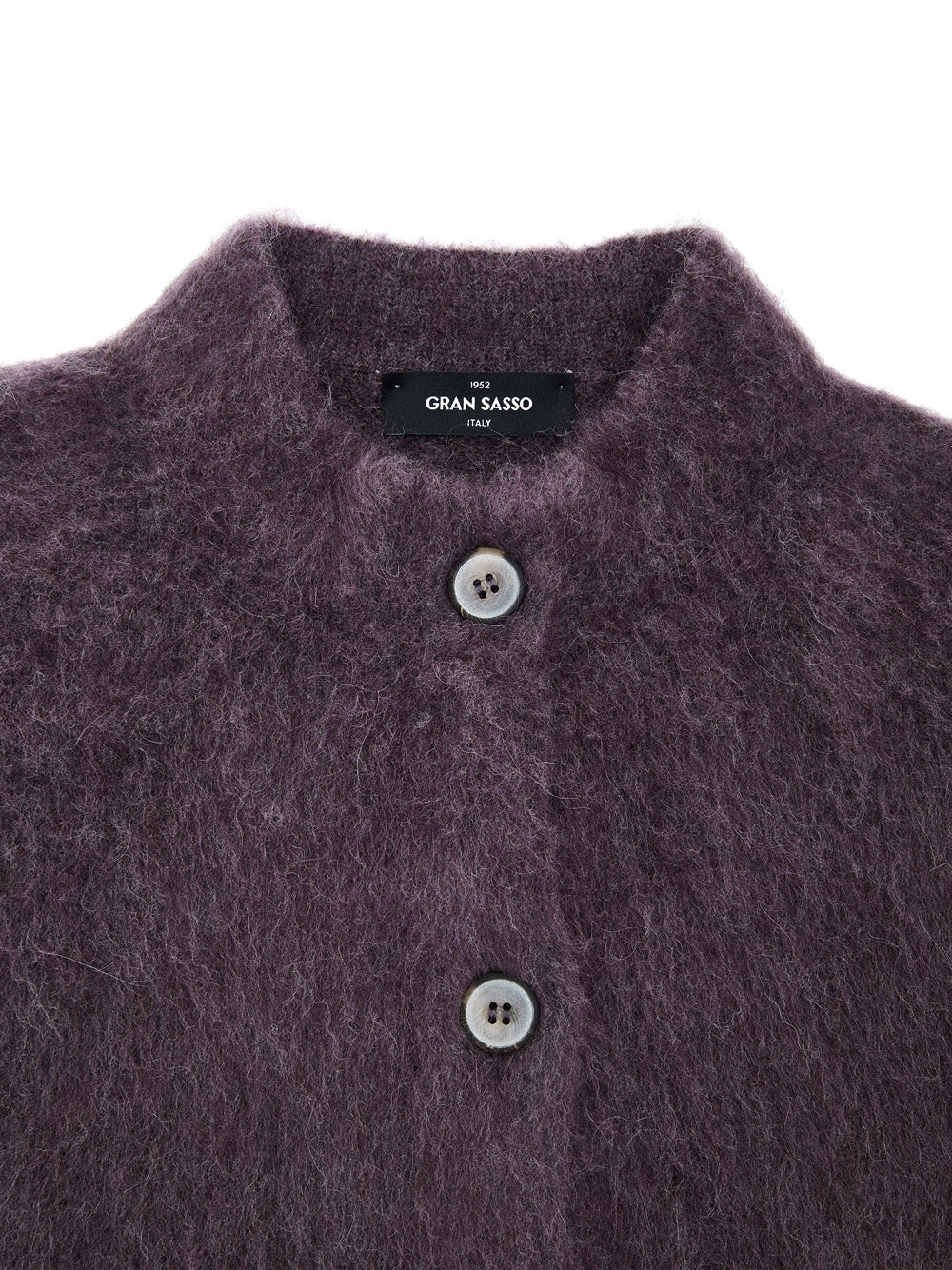 Cardigan con Colletto alla Corena in Bordeaux Gran Sasso