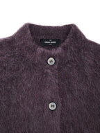 Cardigan con Colletto alla Corena in Bordeaux Gran Sasso