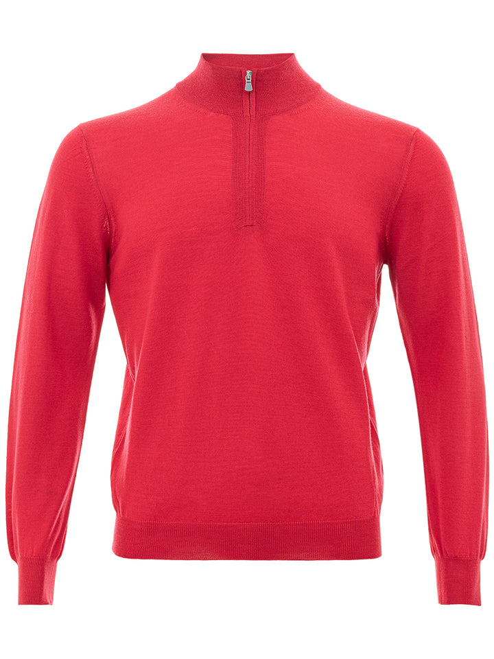 Gran Sasso Mock Neck Sweater with Half Zip