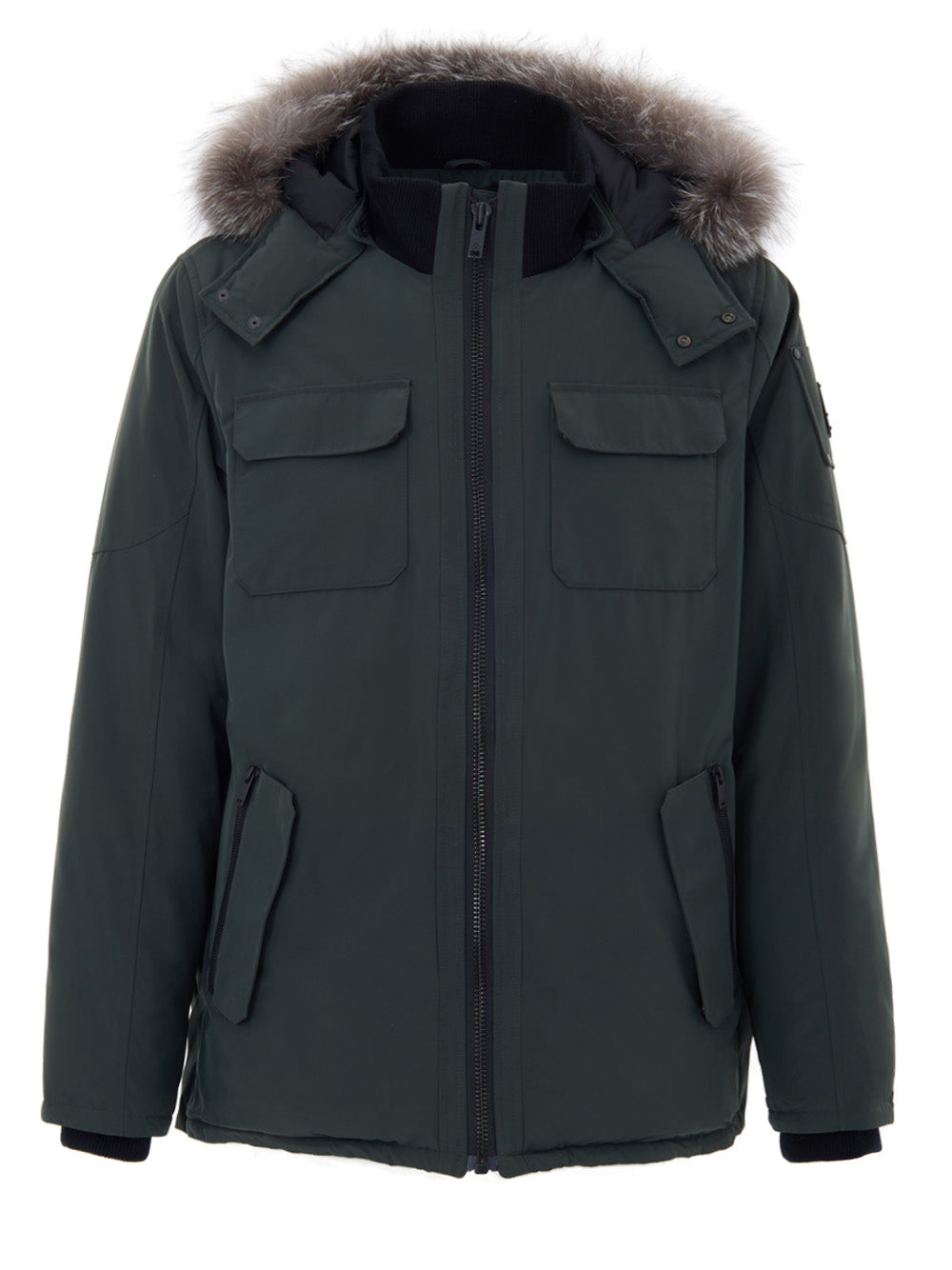 Giubbino Imbottito in Tessuto Tecnico Verde Moose Knuckles