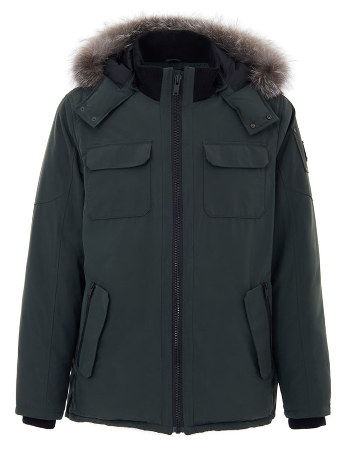 Giubbino Imbottito in Tessuto Tecnico Verde Moose Knuckles