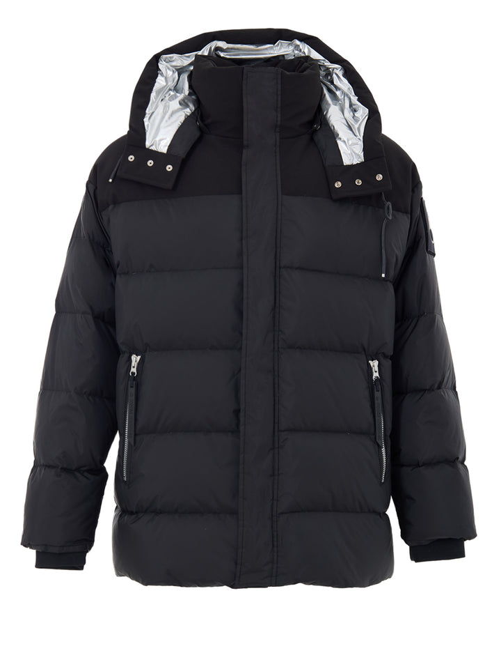 Giubbino Imbottito con Cappuccio in Nero Moose Knuckles