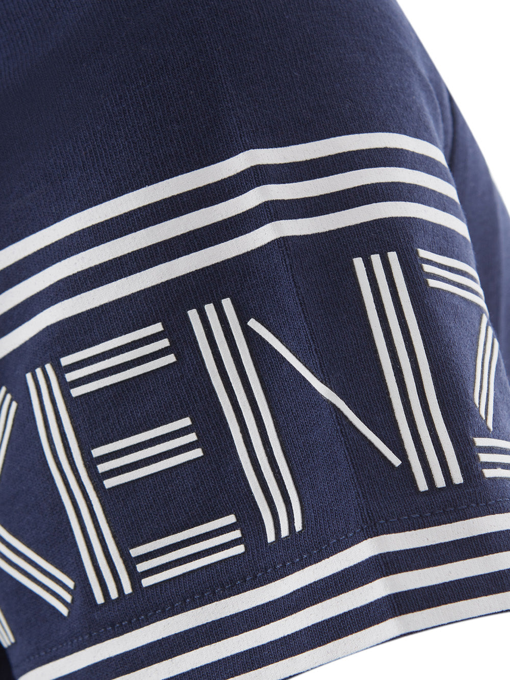 T-Shirt in Cotone Blu con Logo Kenzo