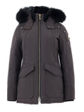 Field Jacket in Marrone con Cappuccio e Pelliccia Moose Knuckles