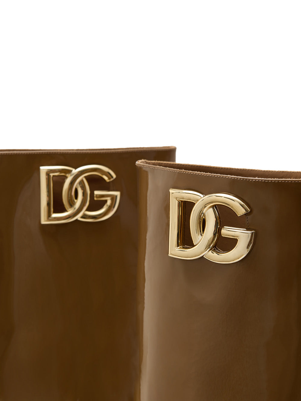 Stivale Alto in Vernice Marrone Dolce & Gabbana